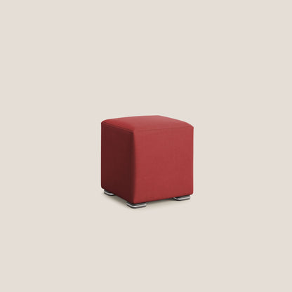 Pouf cubo in microfibra smaltabile T11 rosso