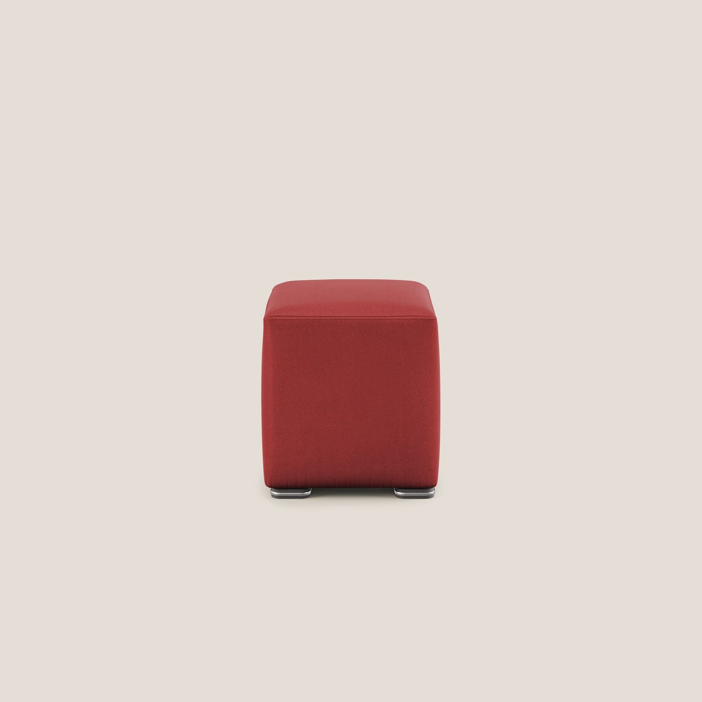 Pouf cubo in microfibra smaltabile T11 rosso