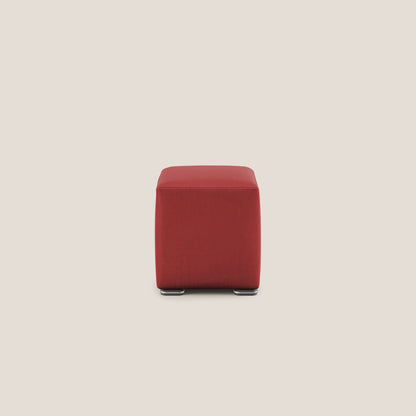 Pouf cubo in microfibra smaltabile T11 rosso