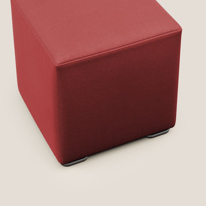 Pouf cubo in microfibra smaltabile T11 rosso