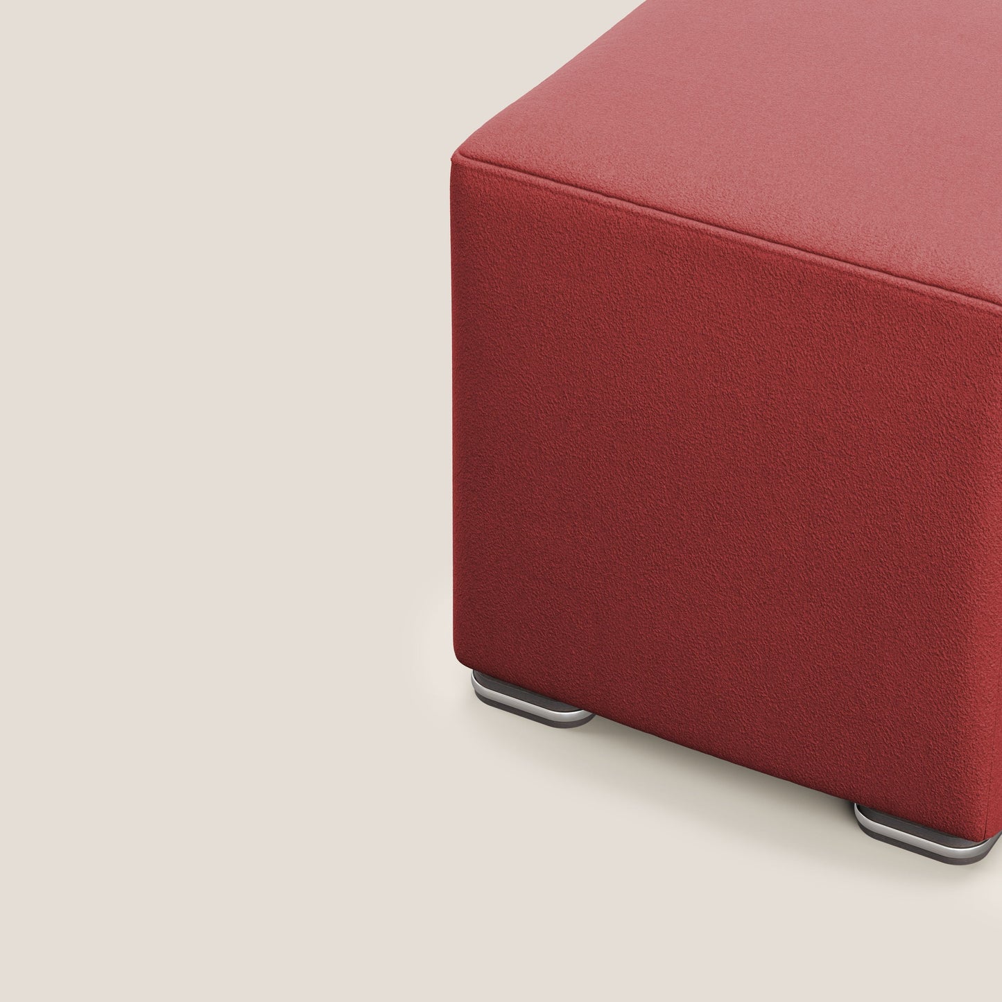 Pouf cubo in microfibra smaltabile T11 rosso