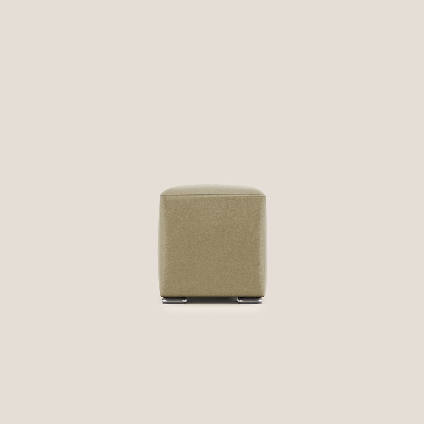Pouf cubo in microfibra smaccabile T11 beige