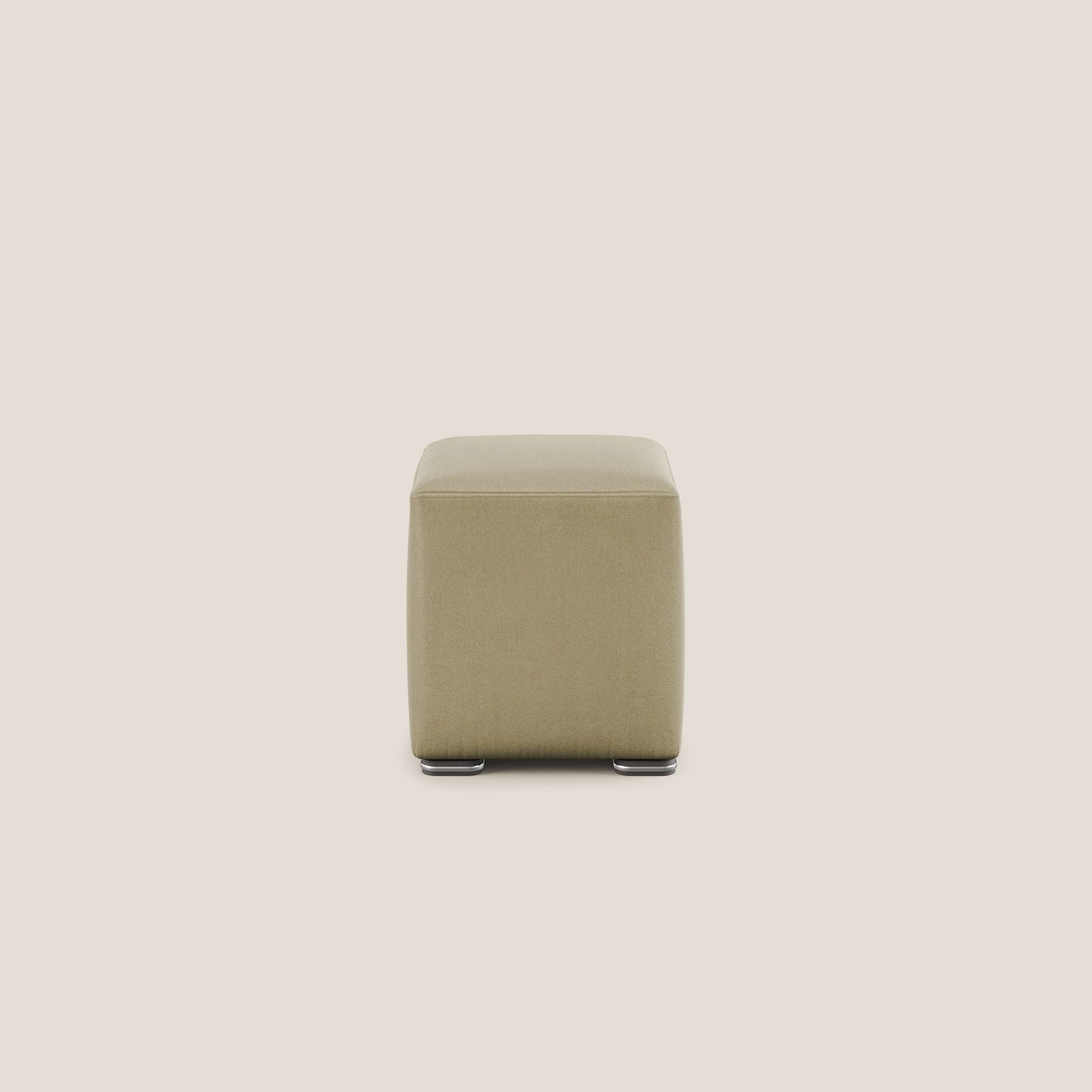 Pouf cubo in microfibra smaccabile T11 beige