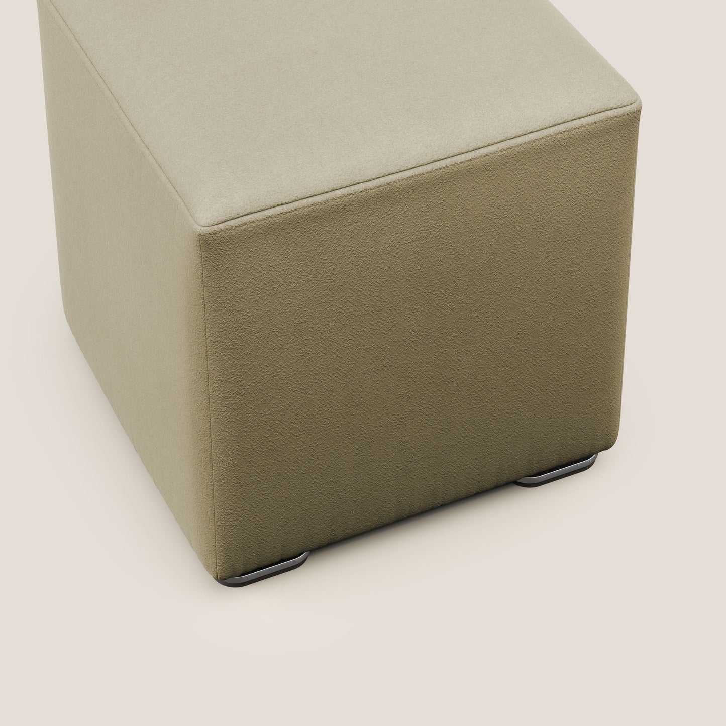 Pouf cubo in microfibra smaccabile T11 beige