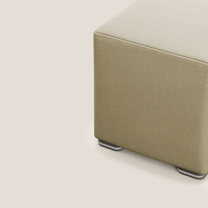 Pouf cubo in microfibra smaccabile T11 beige