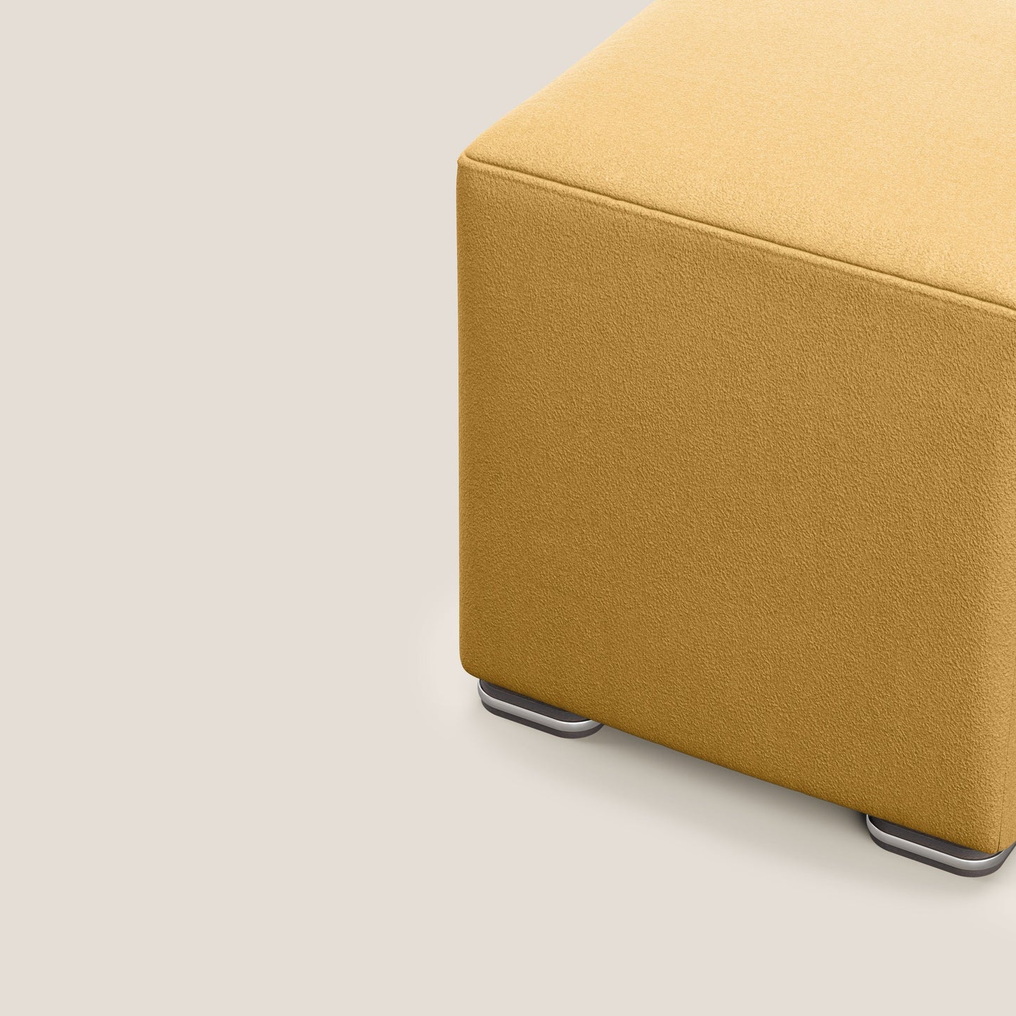 Pouf Cube in microfibra smaltabile T11 giallo