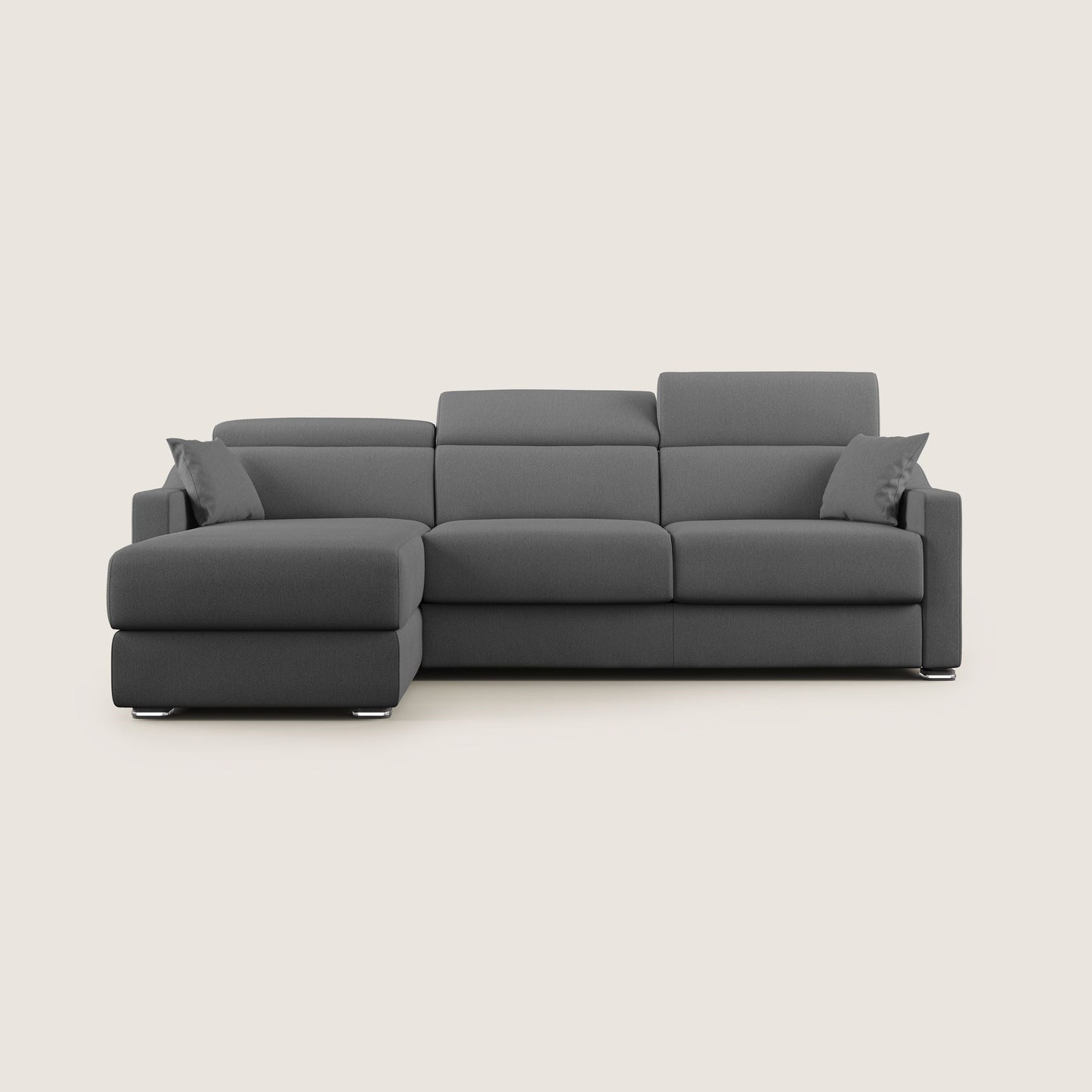 Divano letto angolare ambra in tessuto smacchiabile T05 antracite