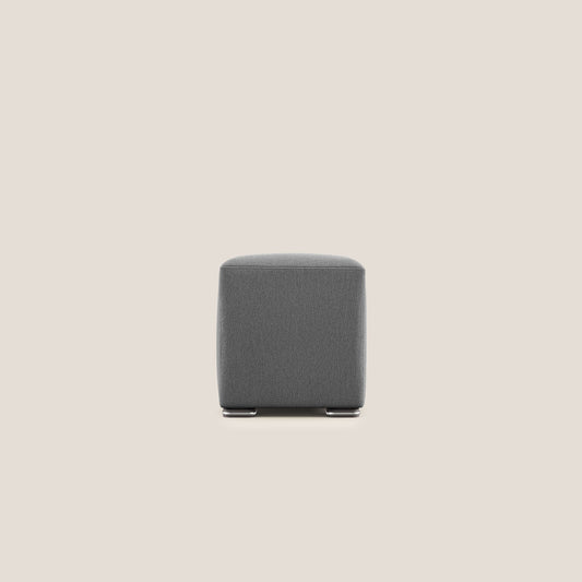 Pouf cubo in tessuto morbido smacchiabile T05 antracite