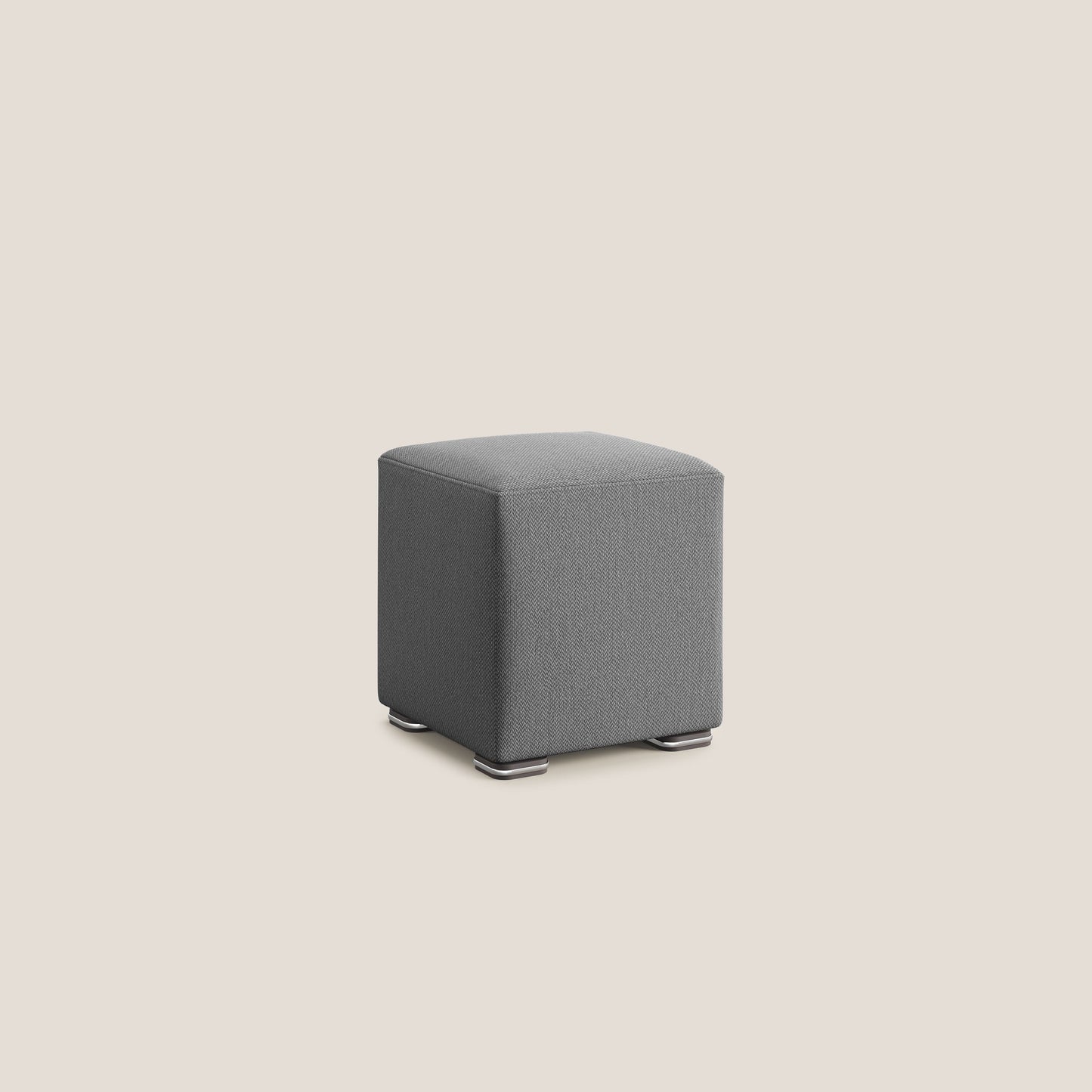 Pouf cubo in tessuto morbido smacchiabile T05 antracite