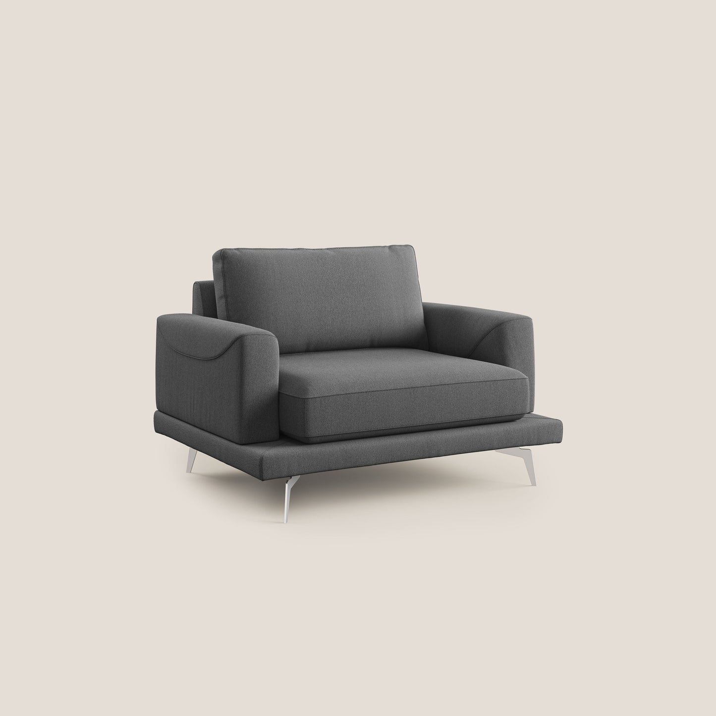 Dorian poltrona moderna in tessuto smacchiabile T05 antracite