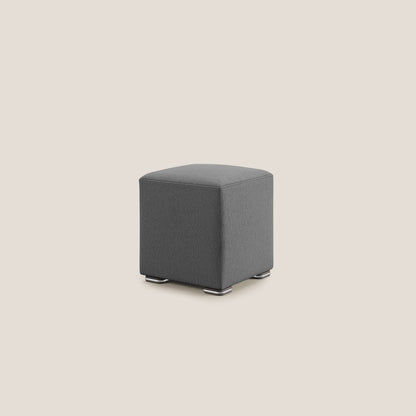 Pouf cubo in tessuto morbido smacchiabile T05 antracite