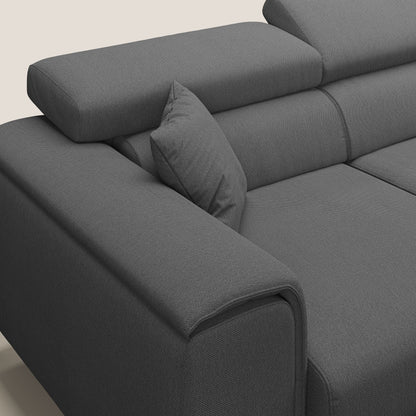 Divano Fusion con 3 sedute allungabili in tessuto smacchiabile T05 antracite