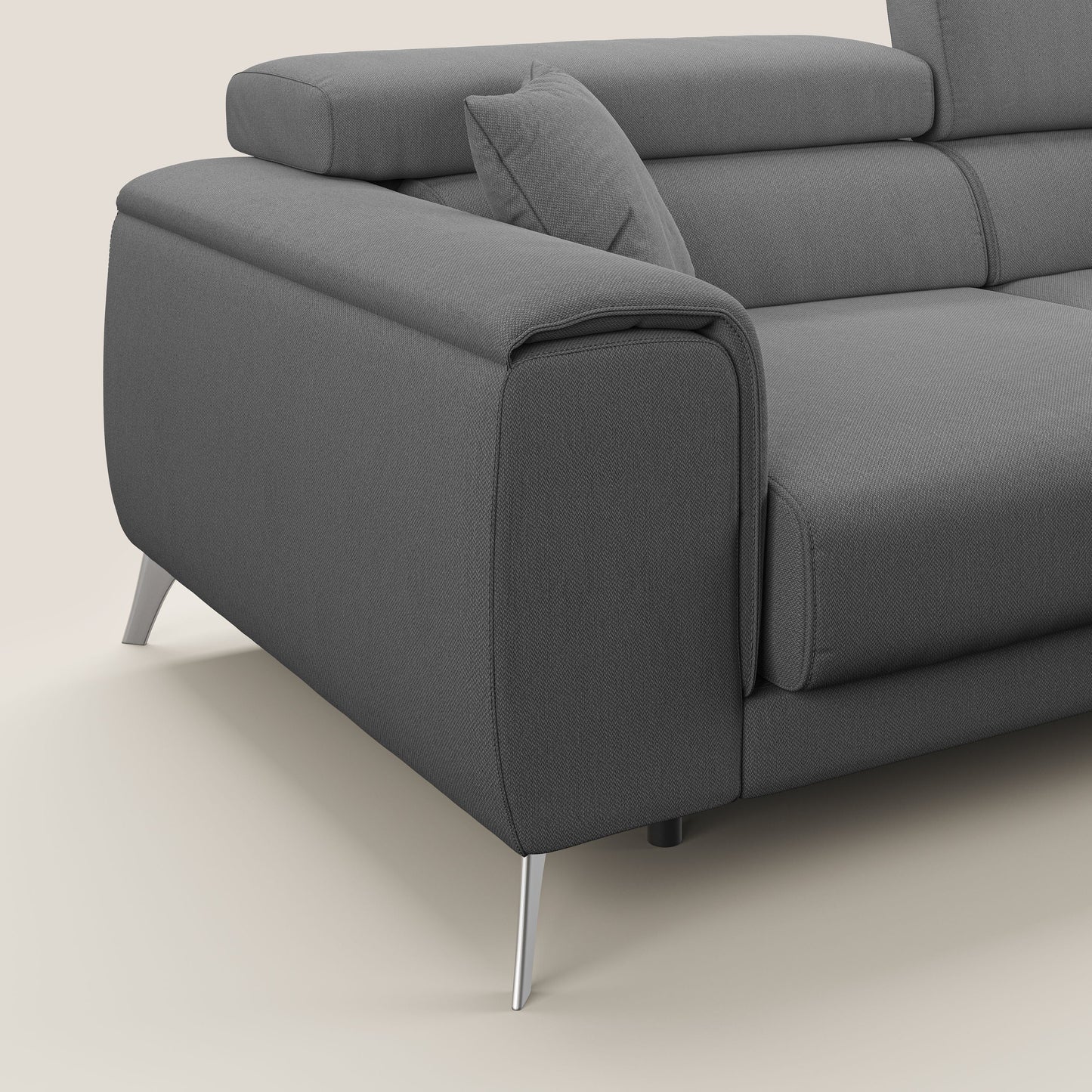 Divano Fusion con sedute allungabili in tessuto smacchiabile T05 antracite