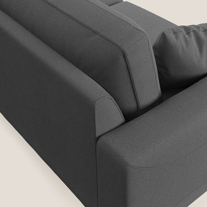 Dorian divano moderno angolare con penisola in tessuto morbido antimacchia T05 antracite