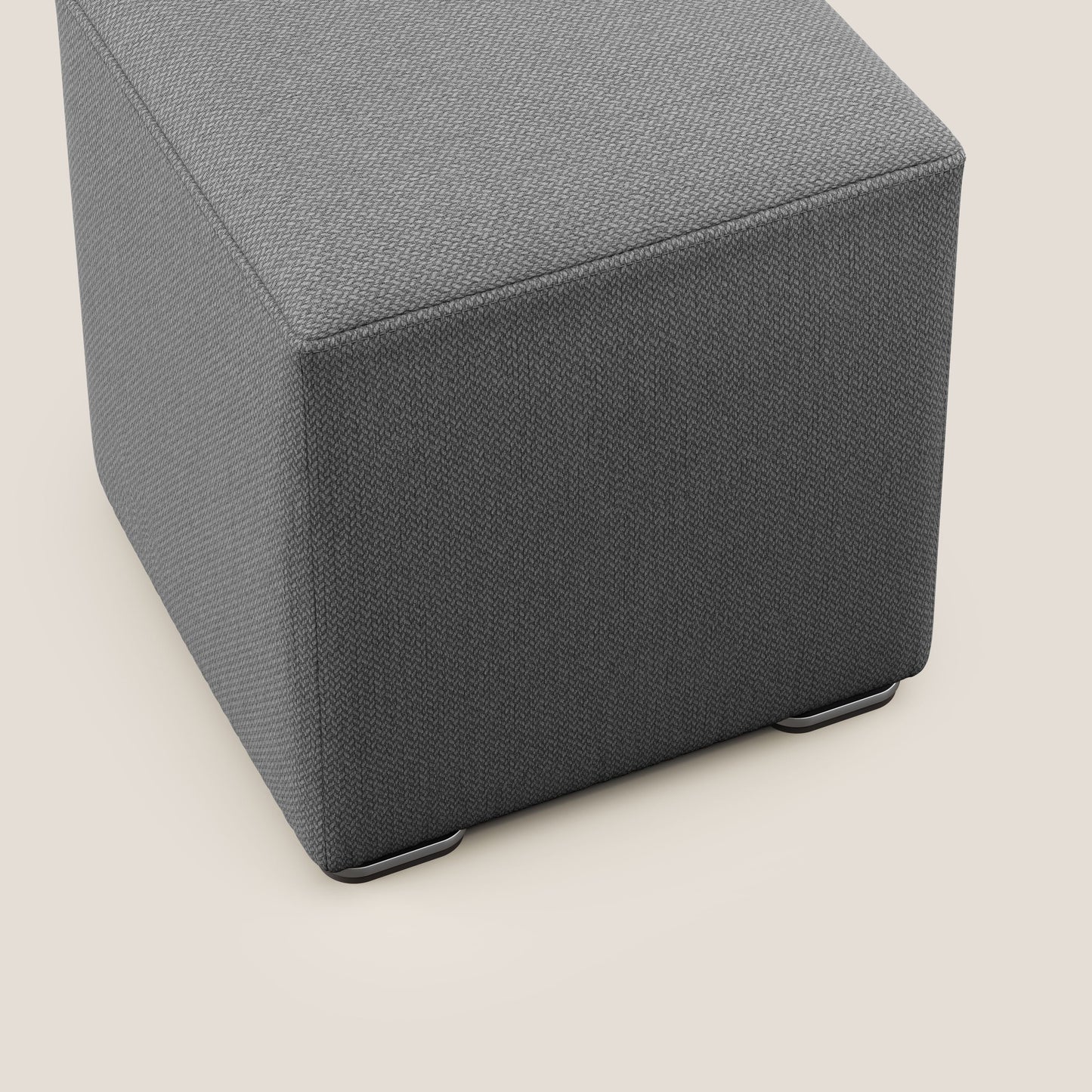 Pouf cubo in tessuto morbido smacchiabile T05 antracite