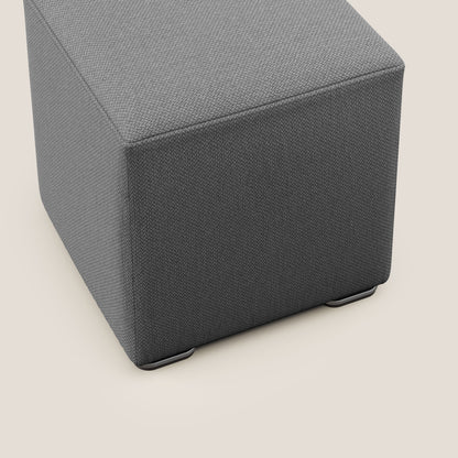 Pouf cubo in tessuto morbido smacchiabile T05 antracite