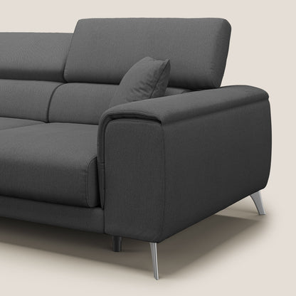 Divano Fusion con 3 sedute allungabili in tessuto smacchiabile T05 antracite
