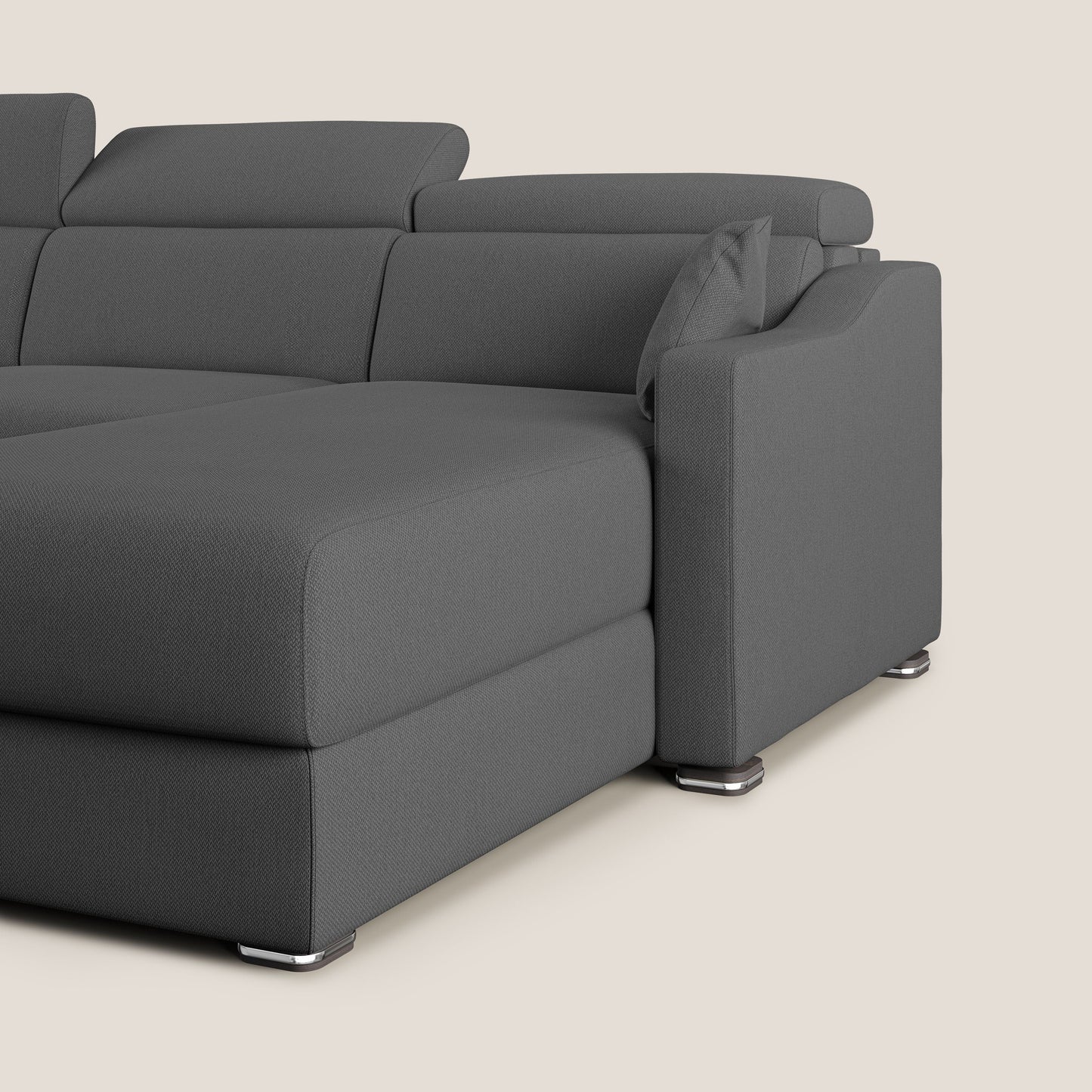 Divano letto angolare ambra in tessuto smacchiabile T05 antracite