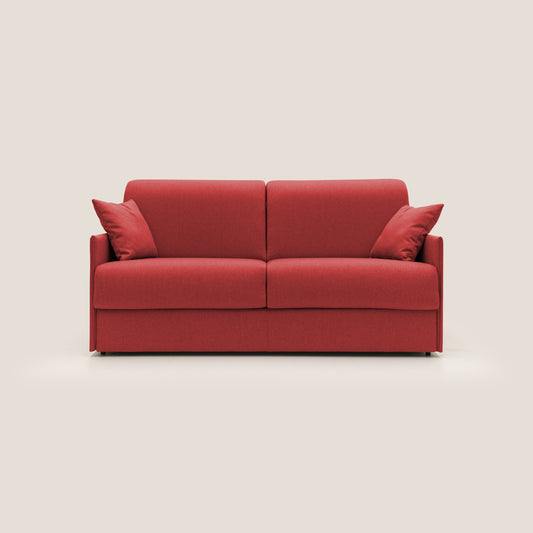 Evans Divano letto 189 cm (mat. 160x197 cm) con MATERASSO H18 cm in tessuto impermeabile T13 rosso