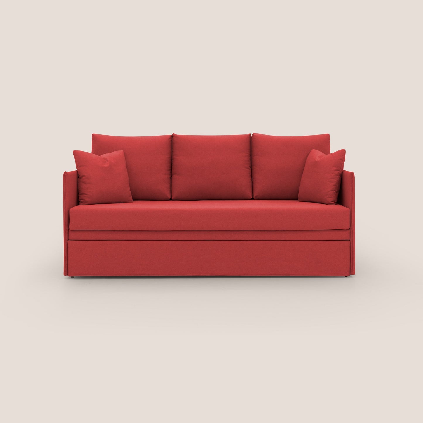 Brera Divano duplex con doppio letto in tessuto simil cotone impermeabile T13 rosso