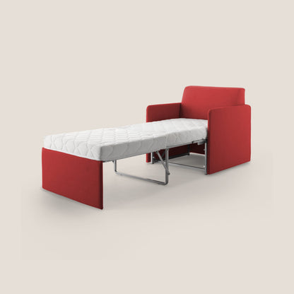 DAG Poltrona letto singolo salvaspazio in TESSUTO impermeabile T13 rosso