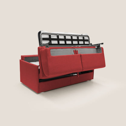 Evans Divano letto 189 cm (mat. 160x197 cm) con MATERASSO H18 cm in tessuto impermeabile T13 rosso