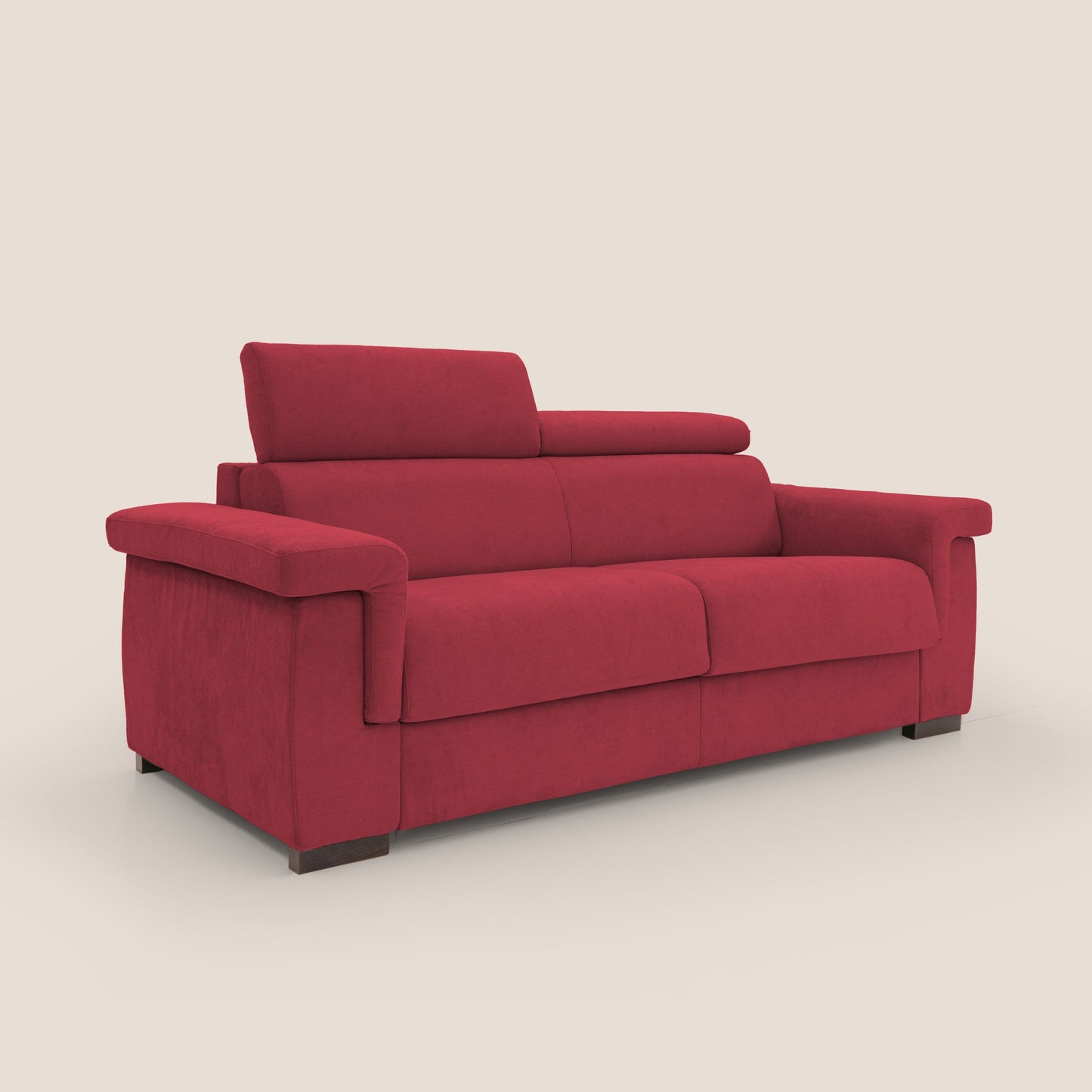 Bjorn divano letto sfoderabile con materasso H18 cm e poggiatesta reclinabili in tessuto impermeabile T02 rosso
