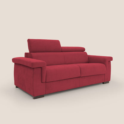 Bjorn divano letto sfoderabile con materasso H18 cm e poggiatesta reclinabili in tessuto impermeabile T02 rosso