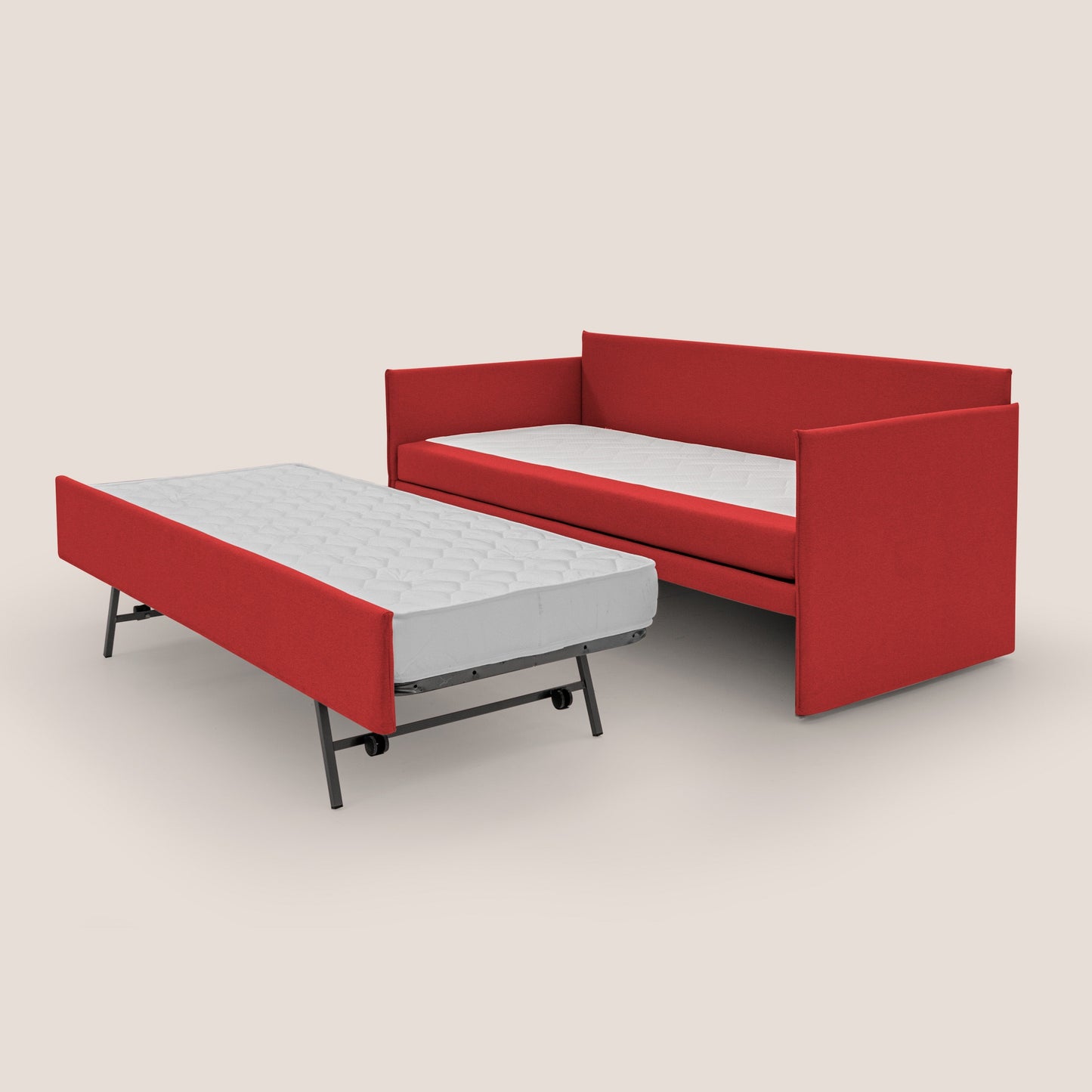 Brenta Divano duplex con doppio letto in tessuto simil cotone impermeabile T13 rosso 