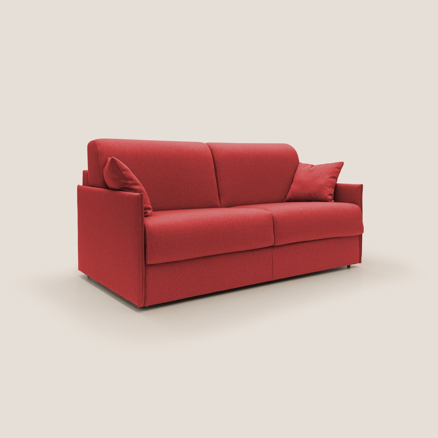 Evans Divano letto matrimoniale in tessuto impermeabile T13 rosso