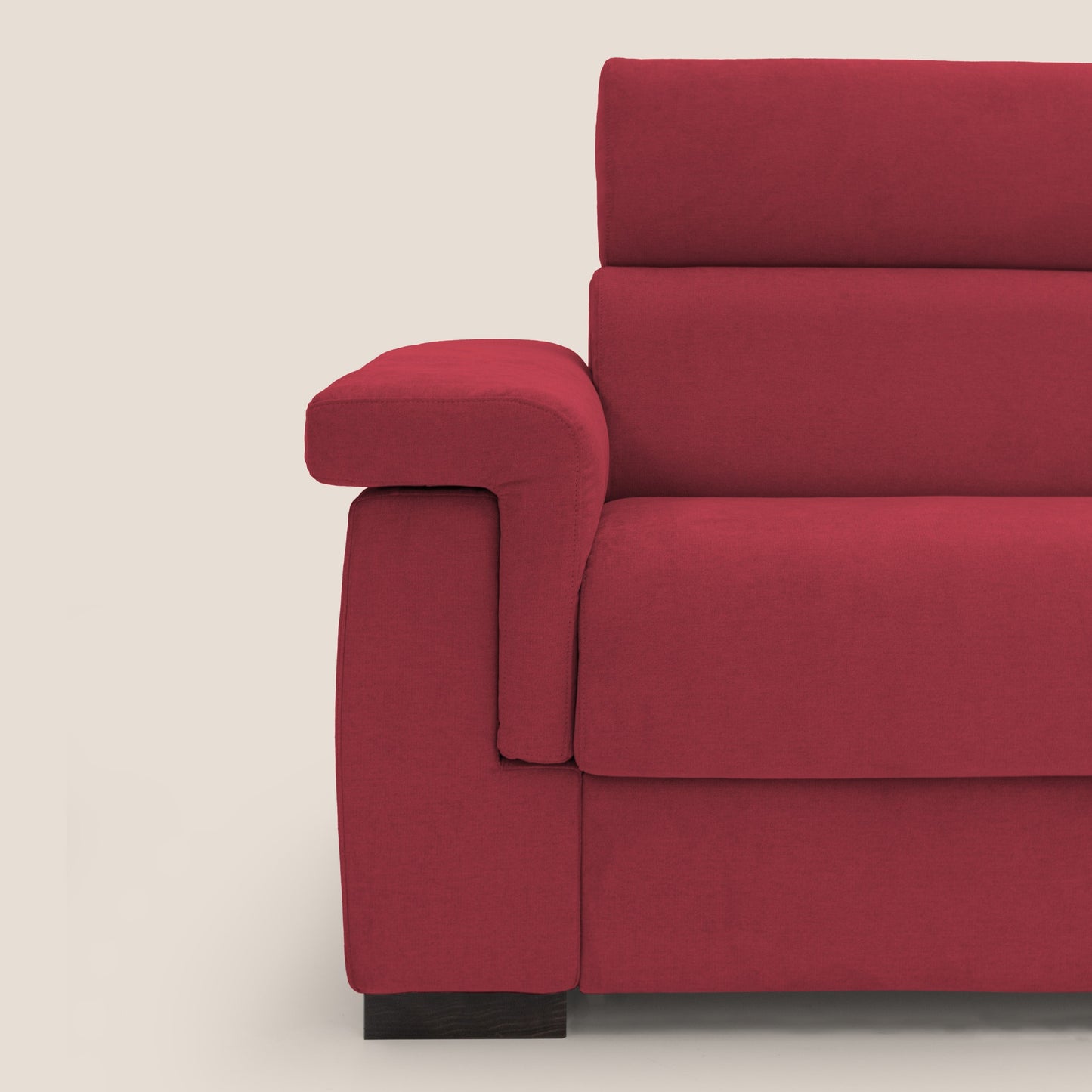 Bjorn divano letto sfoderabile con materasso H18 cm e poggiatesta reclinabili in tessuto impermeabile T02 rosso