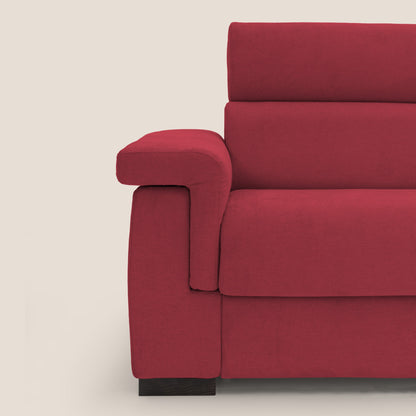 Bjorn divano letto sfoderabile con materasso H18 cm e poggiatesta reclinabili in tessuto impermeabile T02 rosso