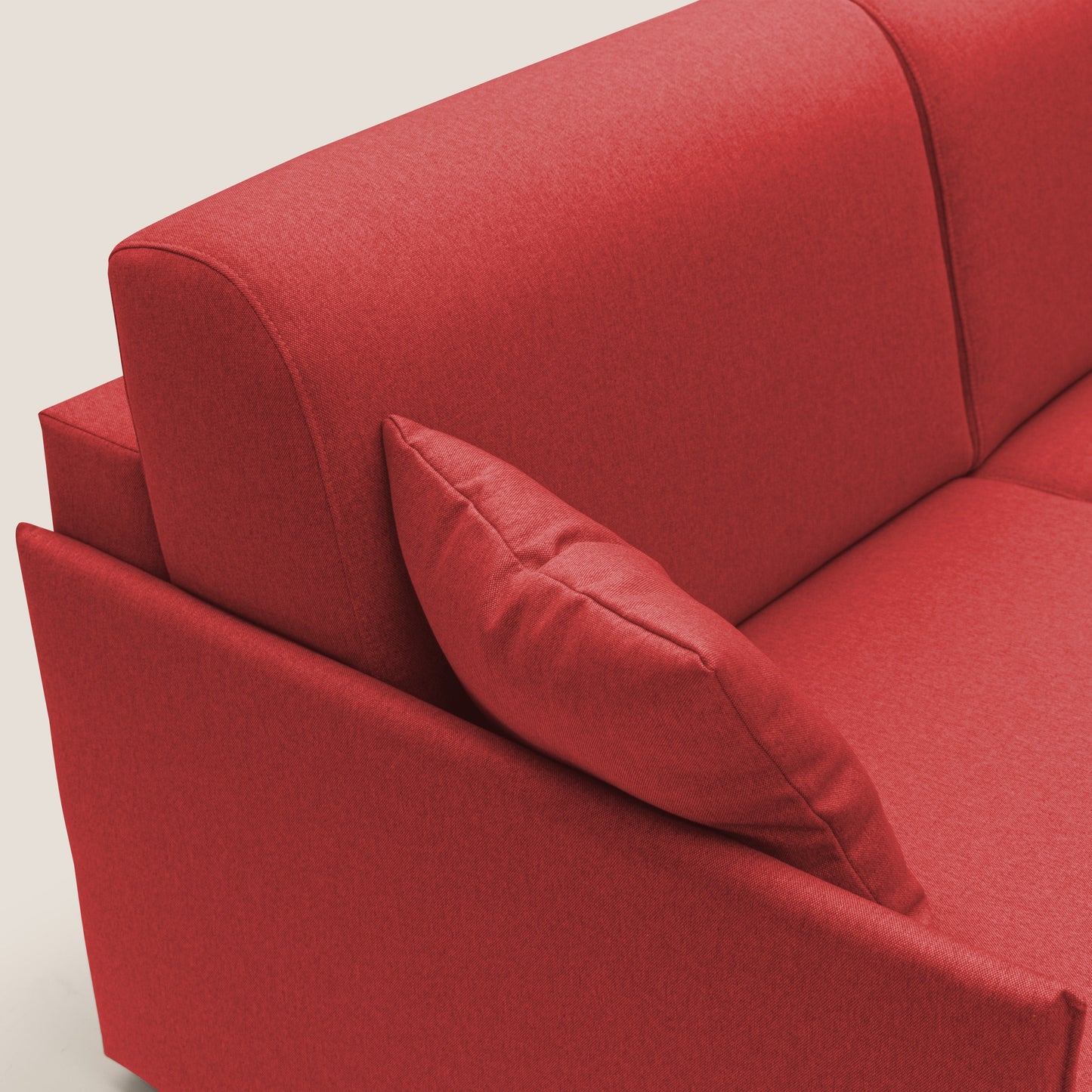 Evans Divano letto 189 cm (mat. 160x197 cm) con MATERASSO H18 cm in tessuto impermeabile T13 rosso