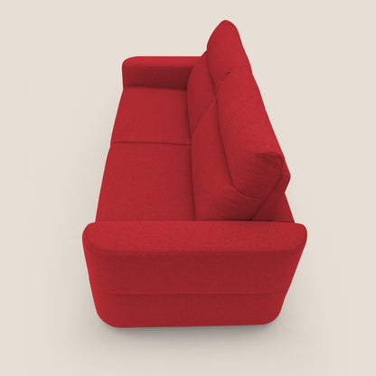 Cupido Divano letto materasso H18 cm e schienale alto in tessuto impermeabile simil cotone T13 rosso