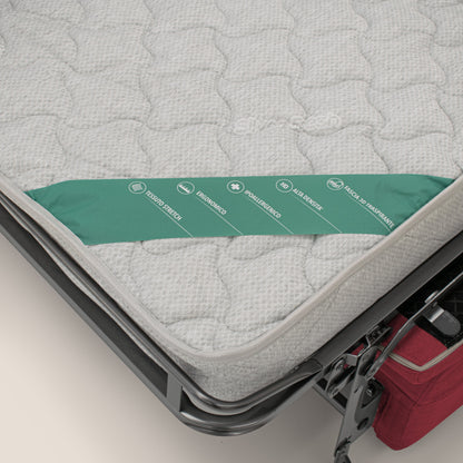 Bjorn divano letto sfoderabile con materasso H18 cm e poggiatesta reclinabili in tessuto impermeabile T02 rosso