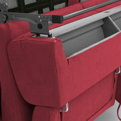 Bjorn divano letto sfoderabile con materasso H18 cm e poggiatesta reclinabili in tessuto impermeabile T02 rosso