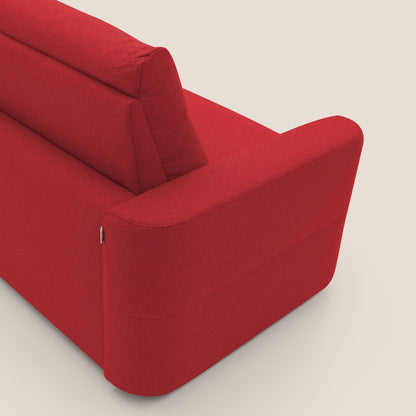 Cupido Divano letto materasso H18 cm e schienale alto in tessuto impermeabile simil cotone T13 rosso