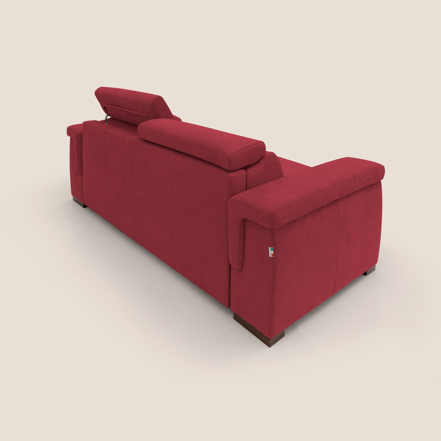 Giunone divano letto con materasso alto 18 cm e poggiatesta reclinabili in tessuto impermeabile T02 rosso 