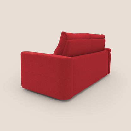 Cupido Divano letto materasso H18 cm e schienale alto in tessuto impermeabile simil cotone T13 rosso