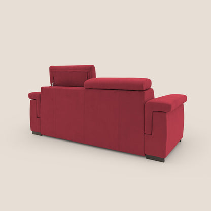 Bjorn divano letto sfoderabile con materasso H18 cm e poggiatesta reclinabili in tessuto impermeabile T02 rosso
