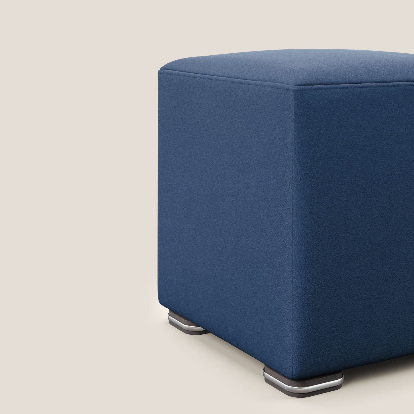 Pouf cubo in microfibra smaltabile T11 blu