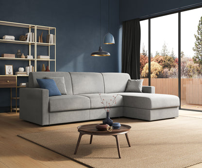 Chris Divano letto angolare con penisola in microfibra smaltabile T11 verde