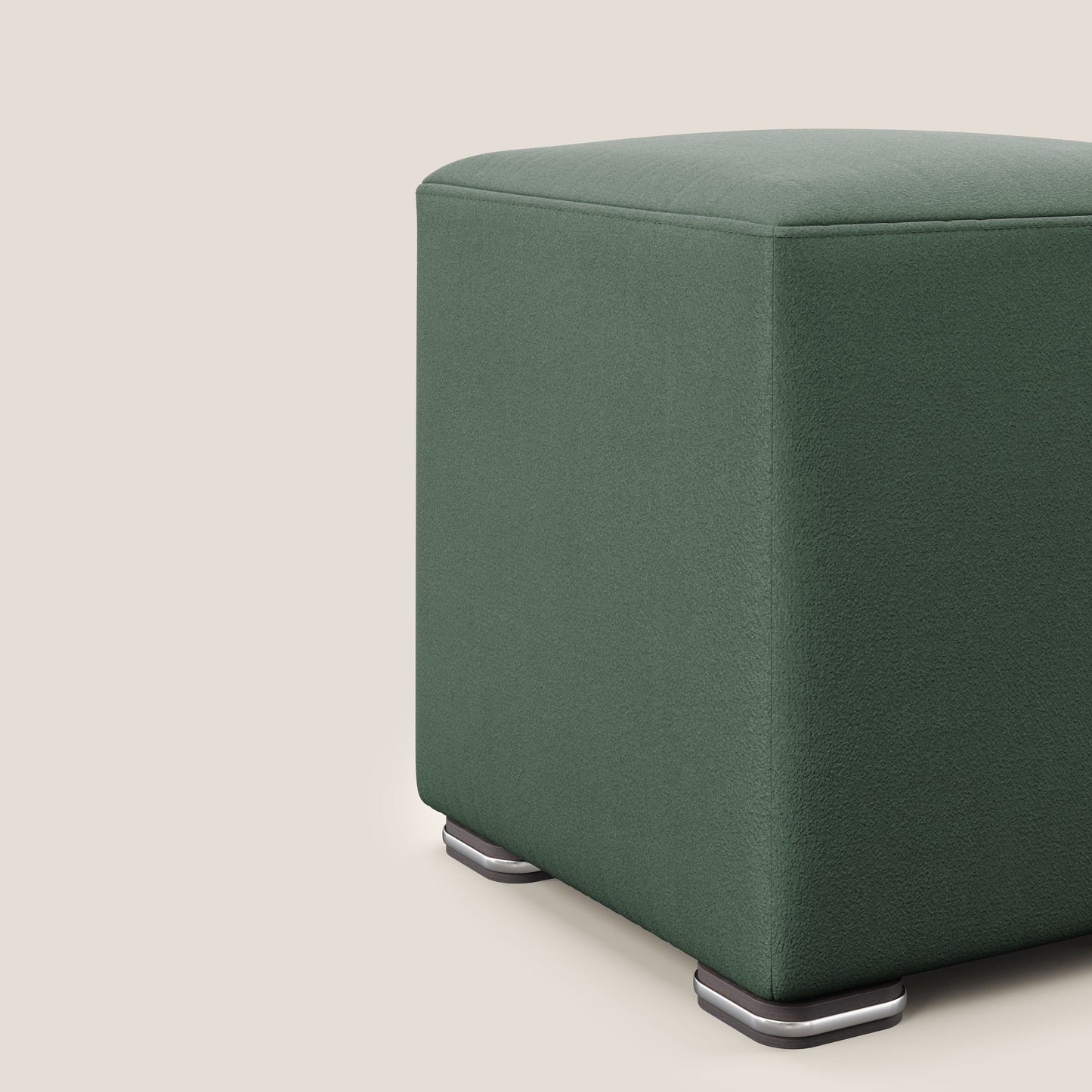 Pouf cubo in microfibra smaltabile T11 verde