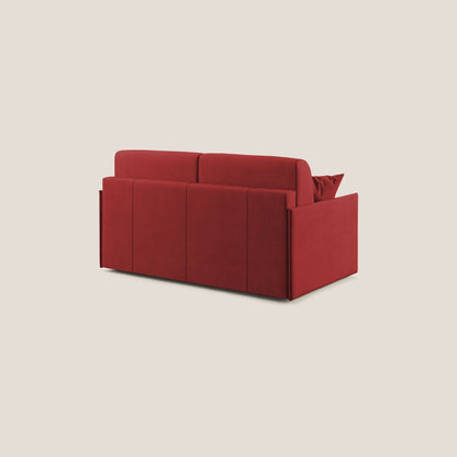 Evans Divano letto in morbido tessuto impermeabile T02 rosso