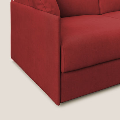 Evans Divano letto in morbido tessuto impermeabile T02 rosso