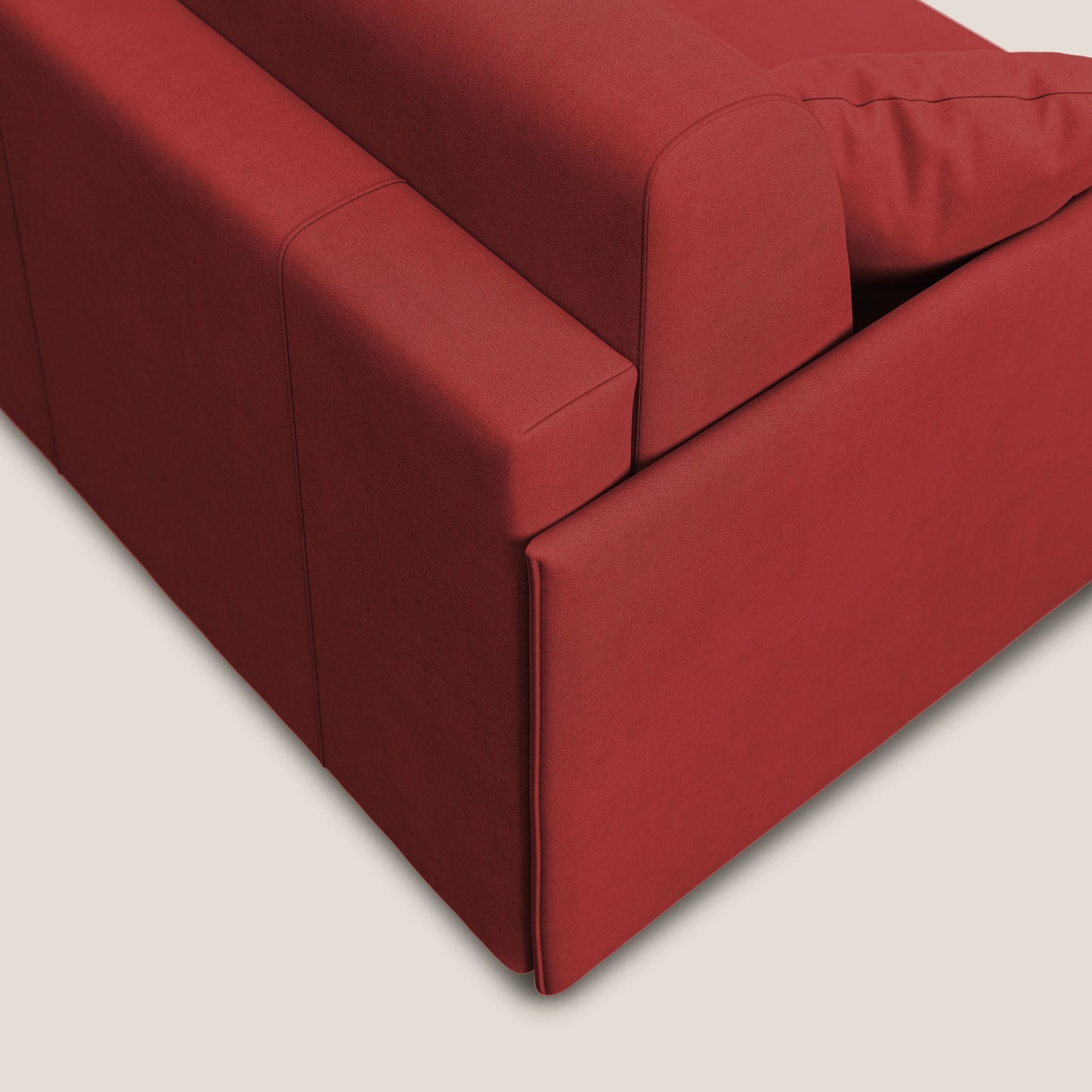 Evans Divano letto in morbido tessuto impermeabile T02 rosso