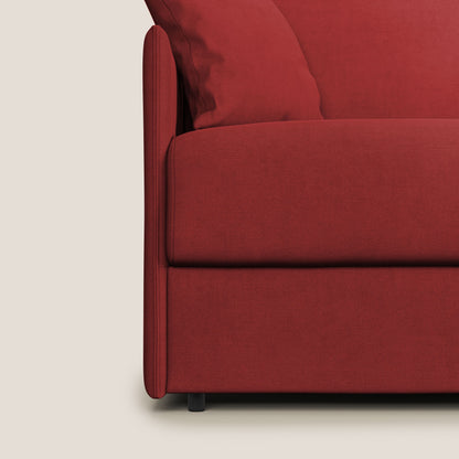 Evans Divano letto in morbido tessuto impermeabile T02 rosso