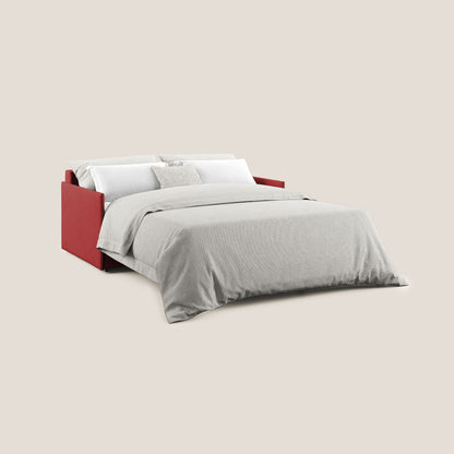 Evans Divano letto in morbido tessuto impermeabile T02 rosso