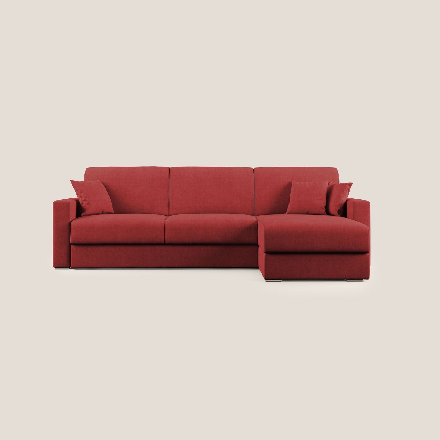Best Divano letto angolare in tessuto impermeabile T02 rosso