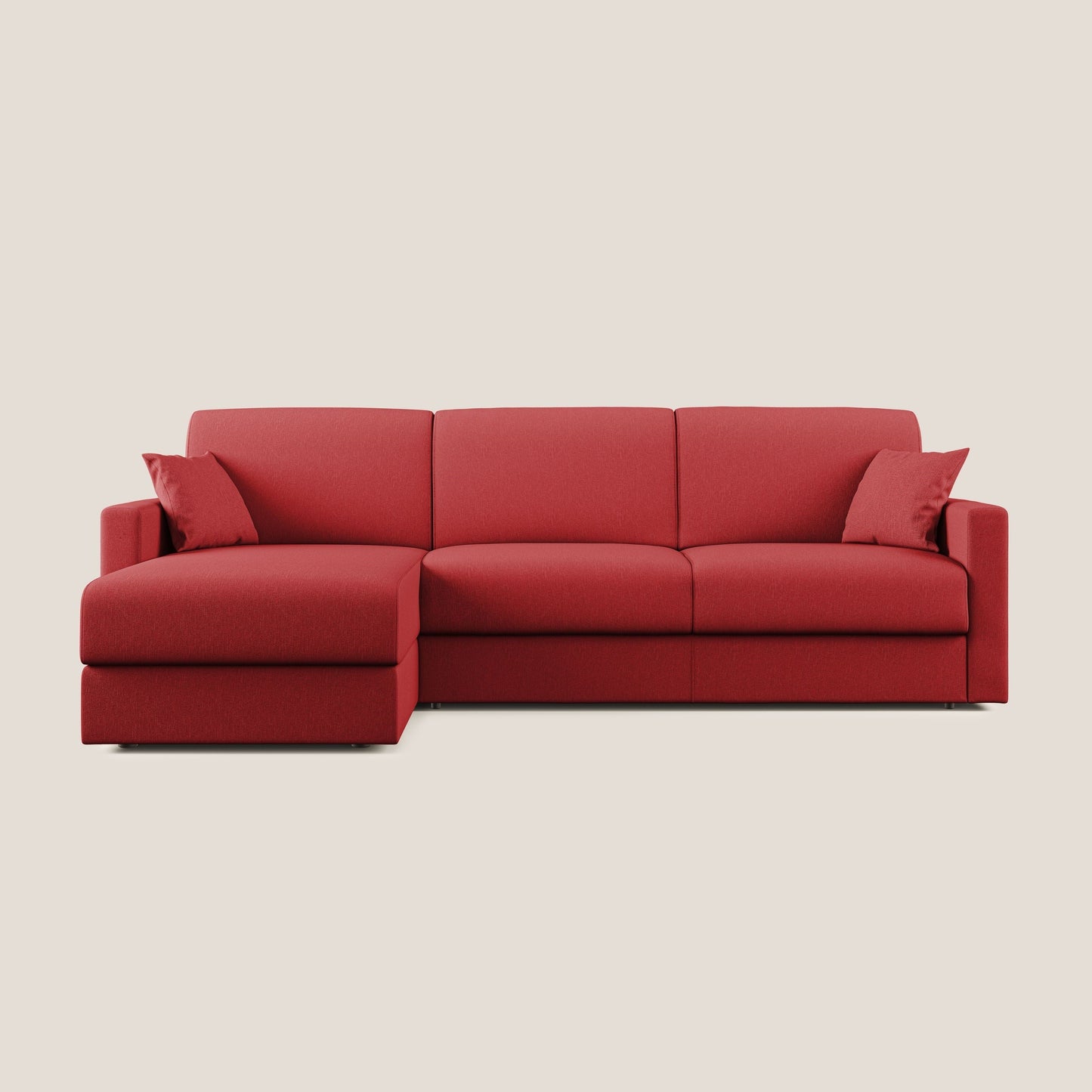 Chris Divano letto angolare 5 posti in tessuto impermeabile T13 rosso